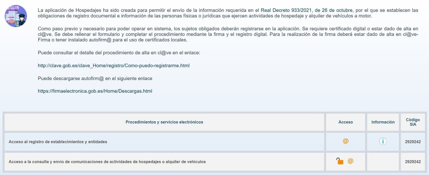 Registro de viajeros de alojamientos turísticos